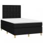 Preview: Boxspringbett mit Matratze & LED Schwarz 120x190 cm Stoff