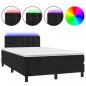 Preview: Boxspringbett mit Matratze & LED Schwarz 120x190 cm Samt