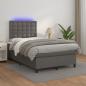 Preview: Boxspringbett mit Matratze & LED Grau 120x190 cm Kunstleder