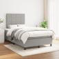 Preview: Boxspringbett mit Matratze Hellgrau 120x190 cm Stoff