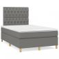 Preview: ARDEBO.de - Boxspringbett mit Matratze Dunkelgrau 120x190 cm Stoff