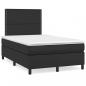 Preview: ARDEBO.de - Boxspringbett mit Matratze Schwarz 120x190 cm Kunstleder