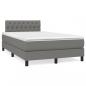 Preview: ARDEBO.de - Boxspringbett mit Matratze & LED Dunkelgrau 120x190 cm Stoff