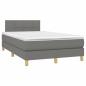 Preview: Boxspringbett mit Matratze & LED Dunkelgrau 120x190 cm Stoff