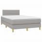 Preview: Boxspringbett mit Matratze Hellgrau 120x190 cm Stoff