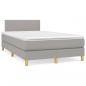 Preview: ARDEBO.de - Boxspringbett mit Matratze Hellgrau 120x190 cm Stoff