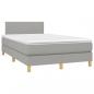 Preview: Boxspringbett mit Matratze Hellgrau 120x190 cm Stoff