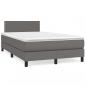 Preview: ARDEBO.de - Boxspringbett mit Matratze Grau 120x190 cm Kunstleder