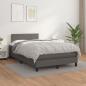 Preview: Boxspringbett mit Matratze Grau 120x190 cm Kunstleder