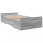 Preview: Bettgestell mit Schubladen Grau Sonoma 75x190 cm Holzwerkstoff