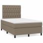 Preview: ARDEBO.de - Boxspringbett mit Matratze Taupe 120x190 cm Stoff