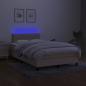 Preview: Boxspringbett mit Matratze & LED Creme 120x190 cm Stoff