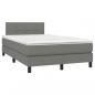 Preview: Boxspringbett mit Matratze & LED Dunkelgrau 120x190 cm Stoff