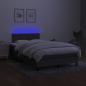 Preview: Boxspringbett mit Matratze & LED Dunkelgrau 120x190 cm Stoff