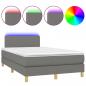 Preview: Boxspringbett mit Matratze & LED Dunkelgrau 120x190 cm Stoff