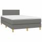 Preview: Boxspringbett mit Matratze & LED Dunkelgrau 120x190 cm Stoff