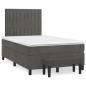 Preview: ARDEBO.de - Boxspringbett mit Matratze Dunkelgrau 120x190 cm Samt