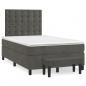 Preview: ARDEBO.de - Boxspringbett mit Matratze Dunkelgrau 120x190 cm Samt