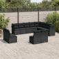 Preview: ARDEBO.de - 12-tlg. Garten-Sofagarnitur mit Kissen Schwarz Poly Rattan