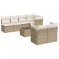 Preview: 8-tlg. Garten-Sofagarnitur mit Kissen Beige Poly Rattan