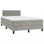 Preview: Boxspringbett mit Matratze Hellgrau 120x190 cm Samt