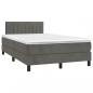 Preview: Boxspringbett mit Matratze & LED Dunkelgrau 120x190 cm Samt