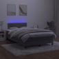 Preview: Boxspringbett mit Matratze & LED Dunkelgrau 120x190 cm Samt