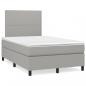 Preview: ARDEBO.de - Boxspringbett mit Matratze Hellgrau 120x190 cm Stoff