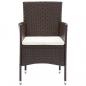 Preview: Garten-Essstühle 2 Stk. Poly Rattan Braun