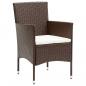 Preview: 3-tlg. Bistro-Set Poly-Rattan und Hartglas Braun