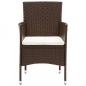 Preview: 3-tlg. Bistro-Set Poly-Rattan und Hartglas Braun