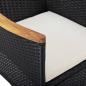 Preview: 5-tlg. Garten-Essgruppe Poly Rattan und Hartglas Schwarz