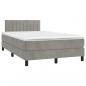 Preview: Boxspringbett mit Matratze Hellgrau 120x190 cm Samt