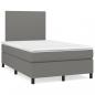 Preview: ARDEBO.de - Boxspringbett mit Matratze Dunkelgrau 120x190 cm Stoff