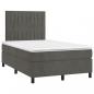 Preview: Boxspringbett mit Matratze Dunkelgrau 120x190 cm Samt