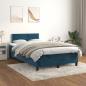 Preview: Boxspringbett mit Matratze Dunkelblau 120x190 cm Samt