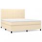 Preview: Boxspringbett mit Matratze Creme 160x200 cm Stoff