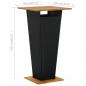 Preview: Bartisch Schwarz 60x60x110 cm Poly Rattan und Massivholz Akazie