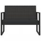 Preview: Gartenbank mit Kissen Schwarz 106 cm Poly Rattan