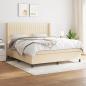 Preview: ARDEBO.de - Boxspringbett mit Matratze Creme 160x200 cm Stoff