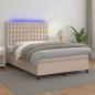 Preview: ARDEBO.de - Boxspringbett mit Matratze & LED Cappuccino-Braun 140x190cm