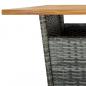 Preview: Bartisch Grau 60x60x110 cm Poly Rattan und Massivholz Akazie