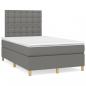 Preview: ARDEBO.de - Boxspringbett mit Matratze & LED Dunkelgrau 120x190 cm Stoff