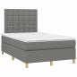 Preview: Boxspringbett mit Matratze & LED Dunkelgrau 120x190 cm Stoff