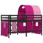 Preview: Kinderhochbett mit Tunnel Rosa 90x200 cm Massivholz Kiefer