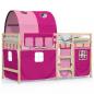 Preview: Kinderhochbett mit Tunnel Rosa 90x200 cm Massivholz Kiefer