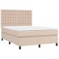 Preview: Boxspringbett Matratze Cappuccino-Braun 140x190cm Kunstleder