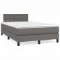 Preview: ARDEBO.de - Boxspringbett mit Matratze Grau 120x190 cm Kunstleder