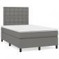 Preview: ARDEBO.de - Boxspringbett mit Matratze Dunkelgrau 120x190 cm Stoff