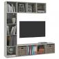 Preview: 3-tlg. Bücher-/TV-Schrank Set Betongrau 180x30x180 cm